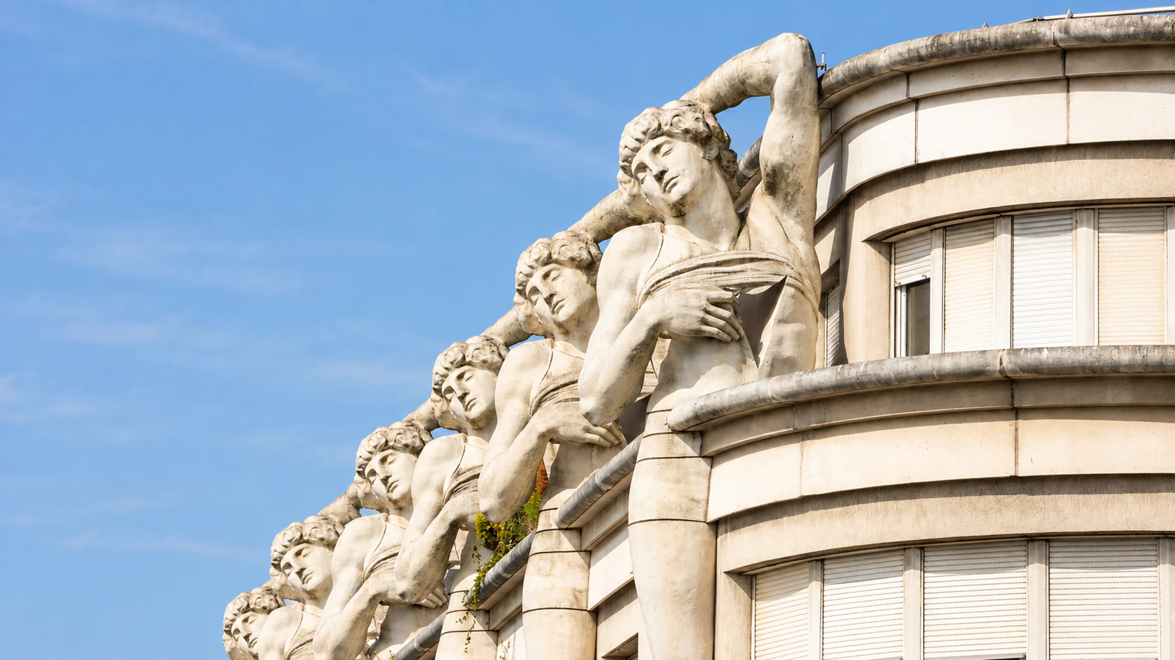 Dying Slave sculptures beside the Coulée verte near rue de Rambouillet
