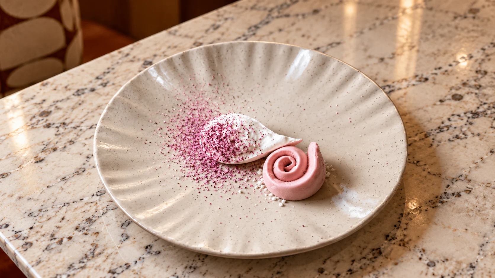 Pink spiral dessert