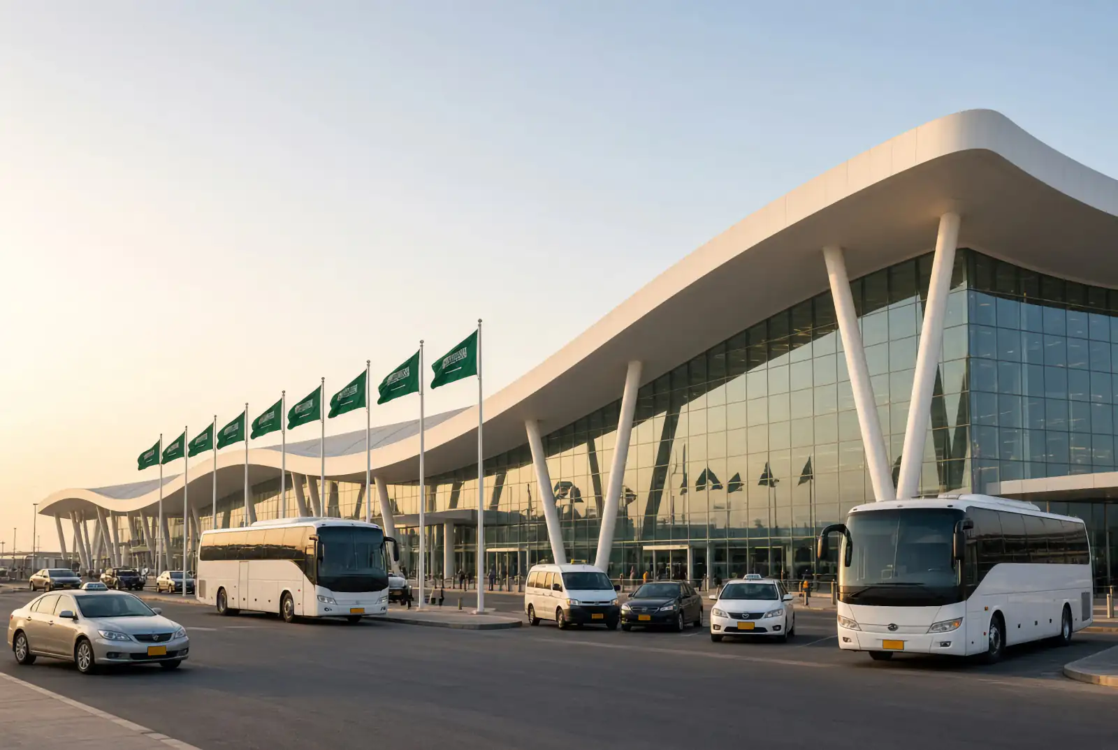 Editorial illustration: king abdulaziz airport terminal
