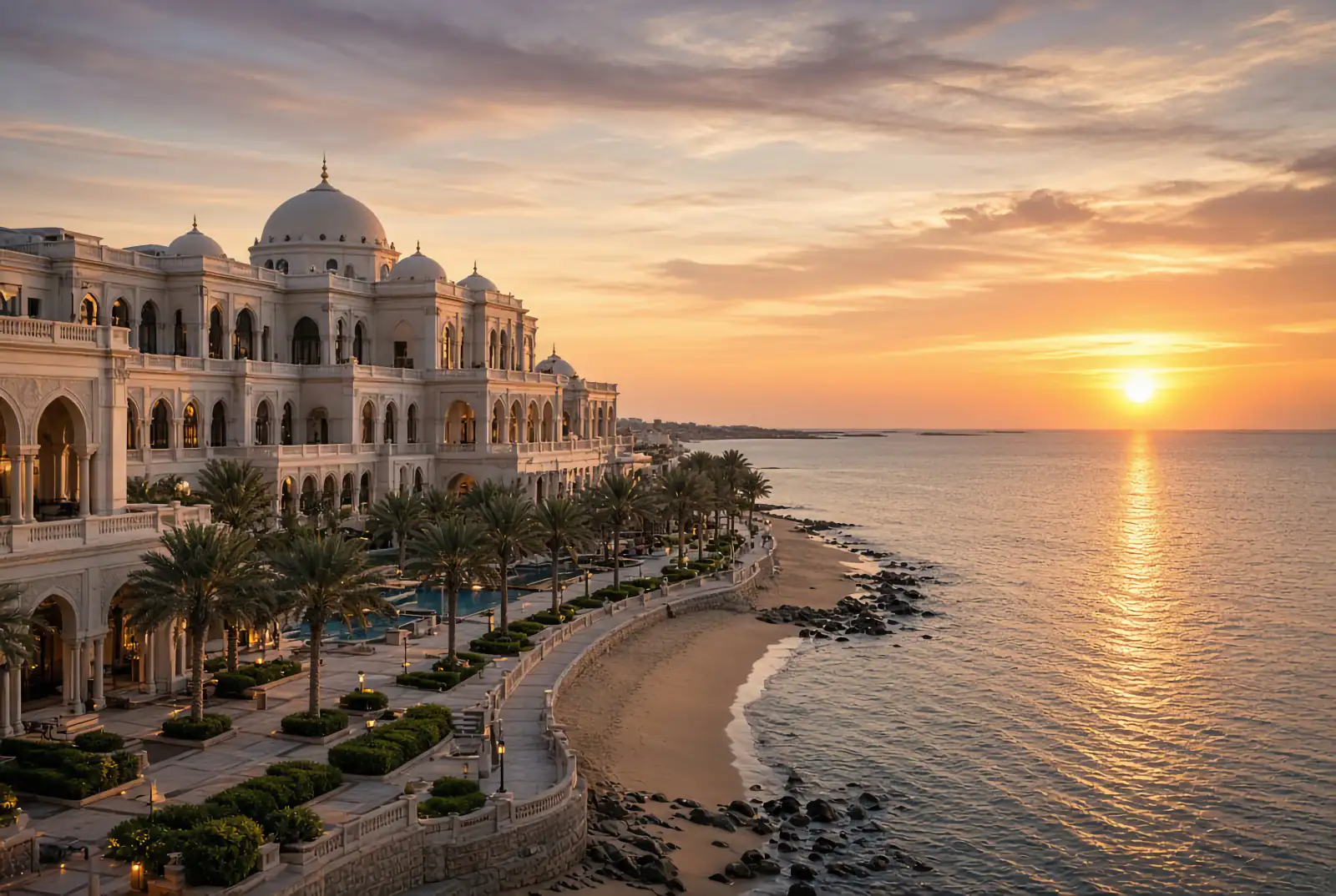 Editorial illustration: qasr al sharq palace hotel