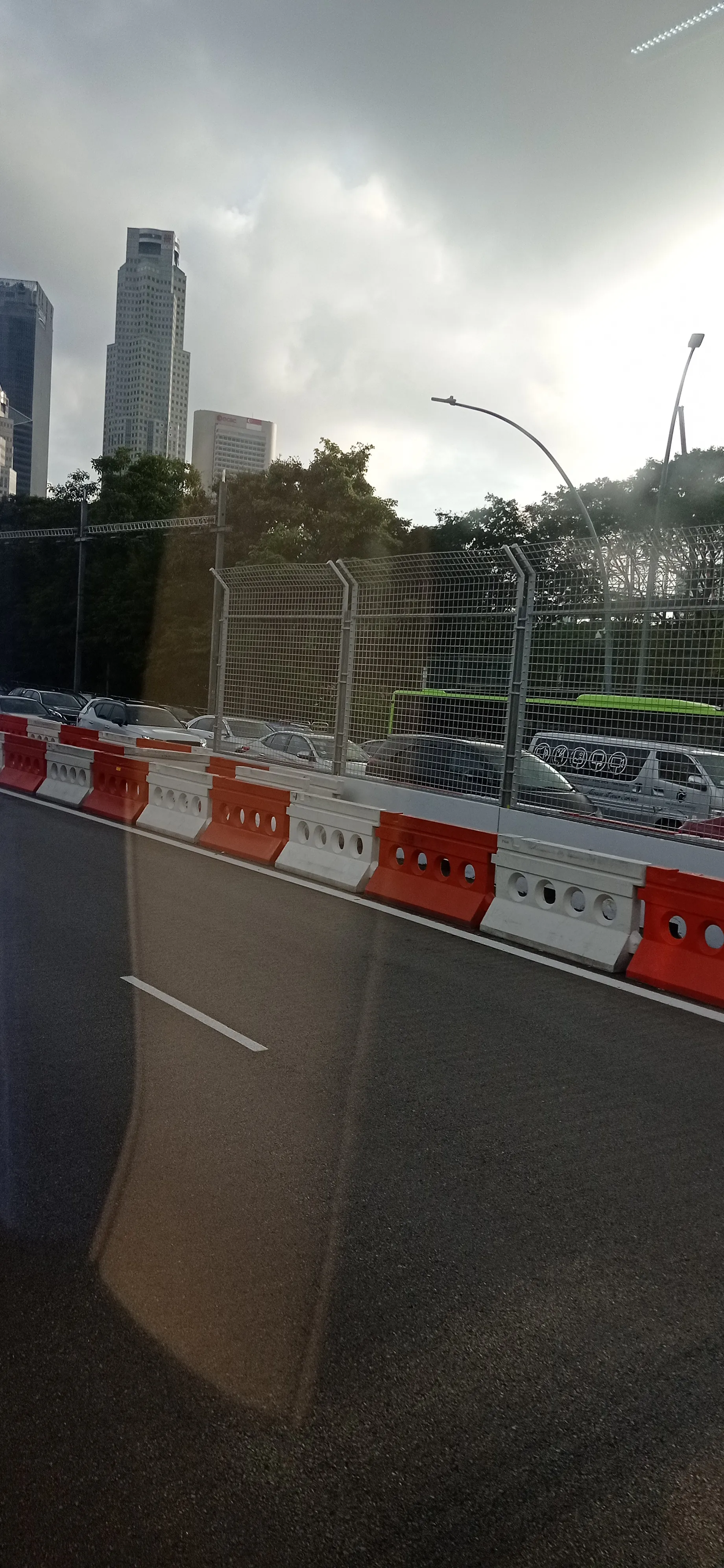 The Marina Bay Street Circuit being prepared near the current Turn 8 map annotation in August 2023.